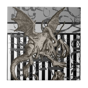 Carreau Alice dans la grunge de Jabberwocky du pays des