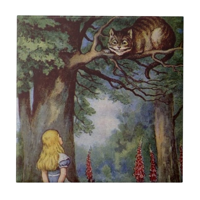 Carreau Alice dans la tuile du pays des merveilles, chat (Devant)