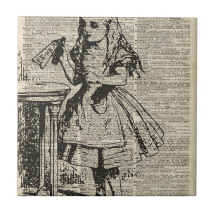 Carreau Alice dans le pochoir vintage du pays des