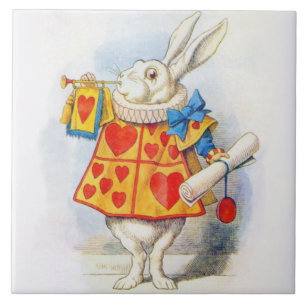 Carreau Alice dans le trépied blanc de tuile d'art de