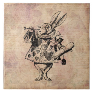 Carreau Alice du lapin blanc d'Herald au pays des merveill