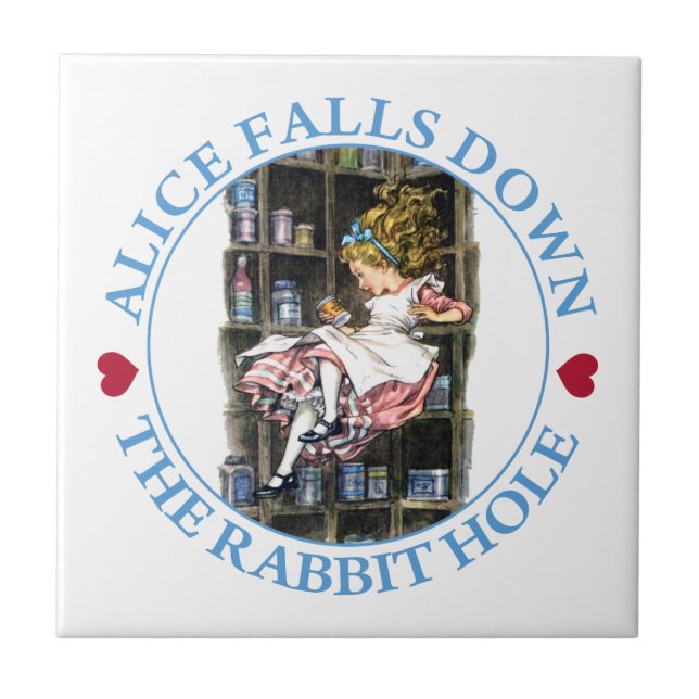 Carreau Alice tombe vers le bas le terrier de lapin au (Devant)