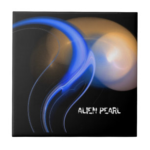 Carreau ALIEN PEARL Orange Bleu Fractées noires
