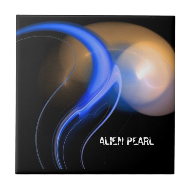 Carreau ALIEN PEARL Orange Bleu Fractées noires (Devant)