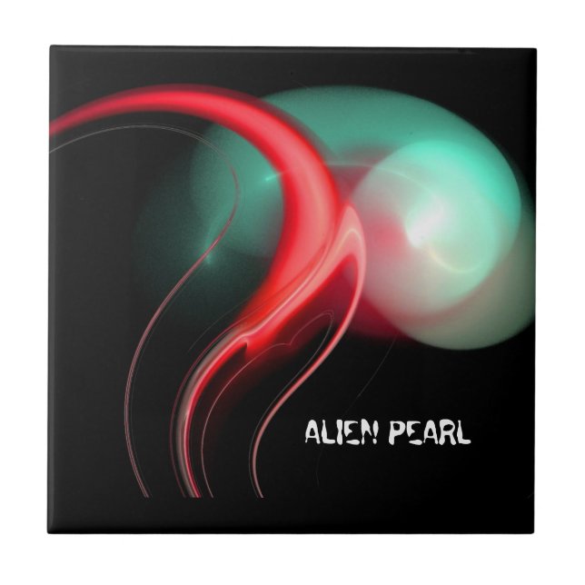 Carreau ALIEN PEARL Red Green Black Fractals (Devant)