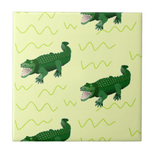 Carreau Alligator sur jaune