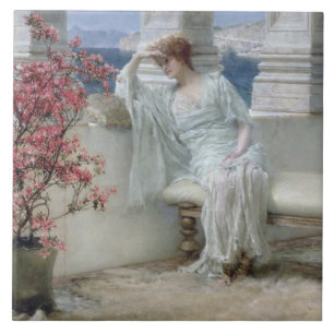Carreau Alma-Tadema   ses yeux sont avec ses pensées ?