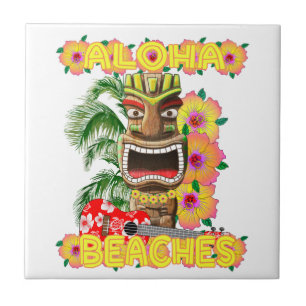 Carreau Aloha Hawaïen drôle tropical Tiki de plages