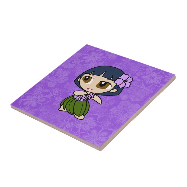 Carreau Aloha Honeys Hula Girl Hibiscus Tile Trivets (Côté)