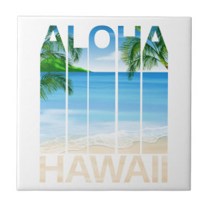 Carreau Aloha plage tropicale d'îles d'Hawaï