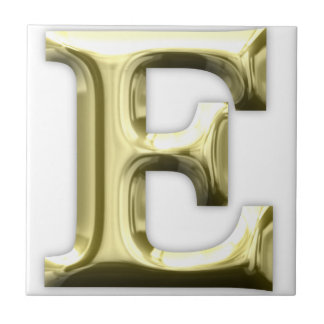 Carreau Alphabet brillant d'or d'or de la lettre E