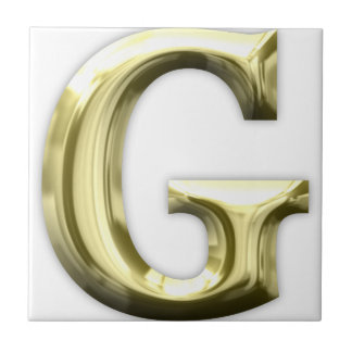 Carreau Alphabet brillant d'or d'or de la lettre G