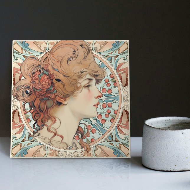 Carreau Alphonse Mucha Sarah Bernhardt Art Nouveau (Créateur téléchargé)