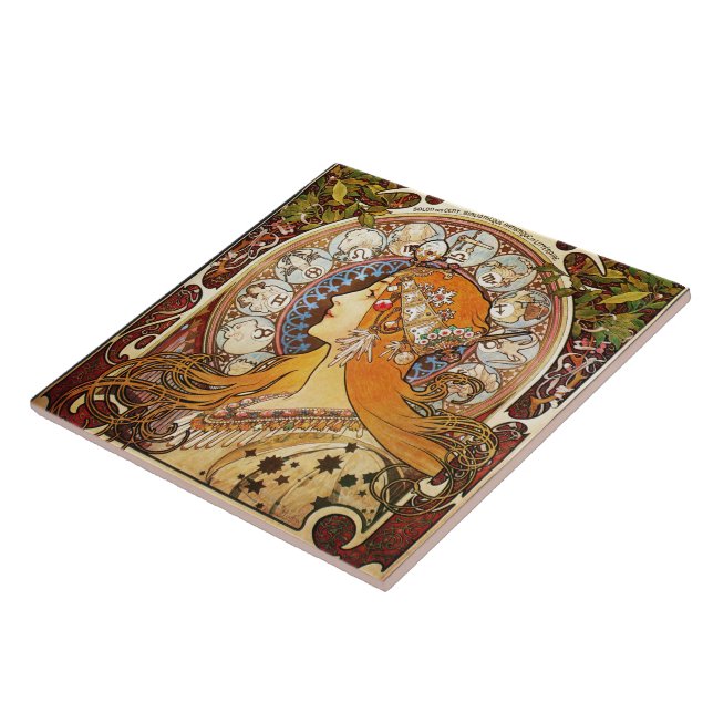 Carreau Alphonse Mucha Zodiac (Côté)
