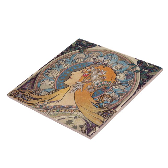 Carreau Alphonse Mucha , “ Zodiac ” (Côté)