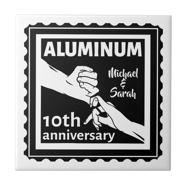 Carreau ALUMINUM cadeau traditionnel 10e anniversaire mari (Devant)