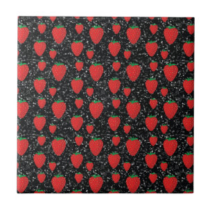 Carreau Amants de fruits rouges élégants et doux fraises