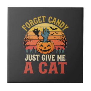 Carreau Amateur de chat Halloween oublier bonbons Graphiqu