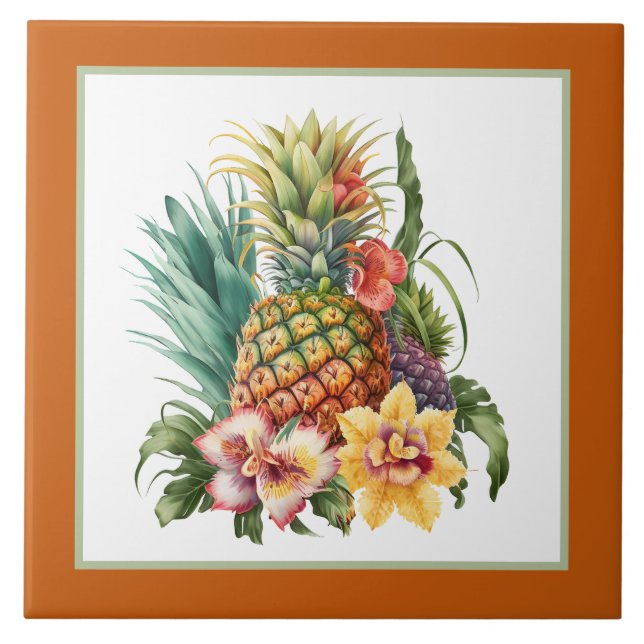 Carreau Amateurs d'ananas tropicaux artisanat (Devant)