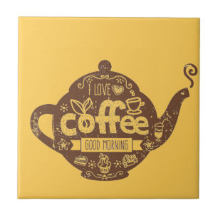 Carreau Amateurs de café vintage rétro café art J'aime caf