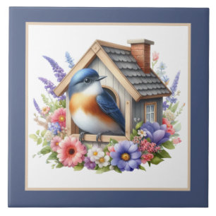 Carreau Amateurs d'oiseaux mignons artisanat