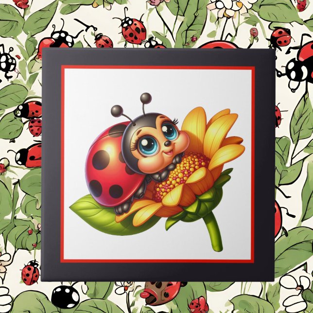 Carreau Amateurs mignons de coccinelle insecte (Créateur téléchargé)