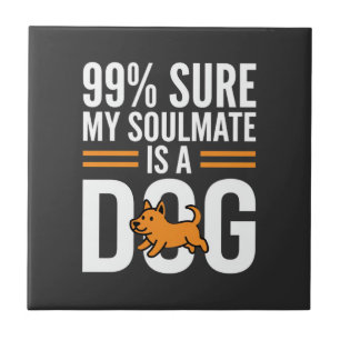 Carreau Ame sœur de chien Typographie drôle pour amoureux