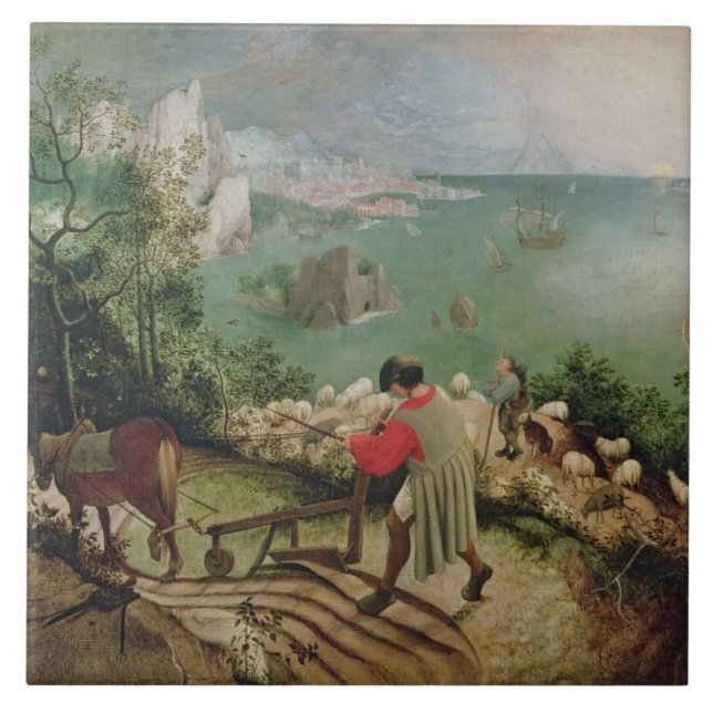 Carreau Aménagez en parc avec l'automne d'Icare, c.1555 (Devant)