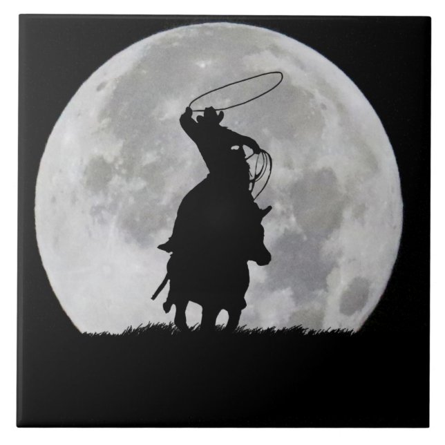 Carreau American Roping Cowboy Pays Ouest (Devant)