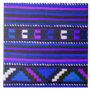 Carreau Amérindien de la texture bleue