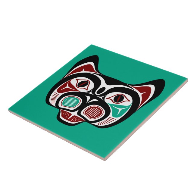 Carreau Amérindien rouge noir vector Art Kitty (Côté)