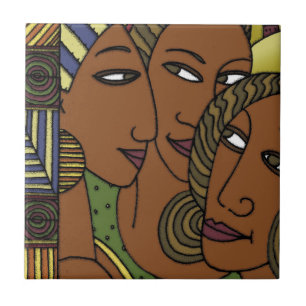 Carreau Amies de soeur de femmes d'Afro-américain