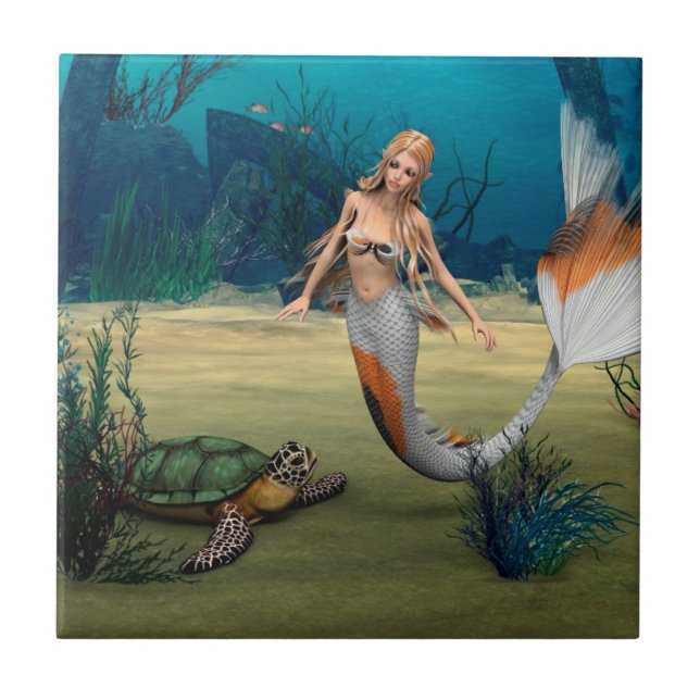 Carreau Amis Mermaid und Turtle (Devant)