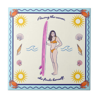 Carreau "Among the waves, she finds herself."