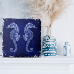 Carreau amoureux de la plage littoral océan bleu hippocamp