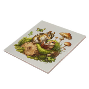 Carreau Amoureux des animaux boisés mignons