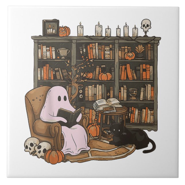 Carreau Amoureux des chats du livre de lecture Ghost Hallo (Devant)