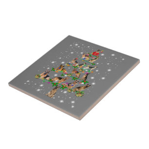 Carreau Amusant berger allemand décoration d'arbre de Noël