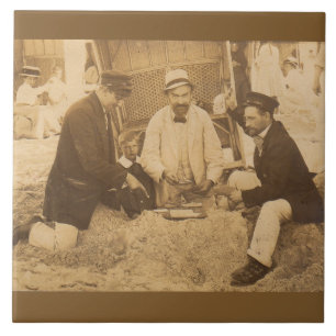 Carreau Amusement 1914 sur la plage en Allemagne RPPC