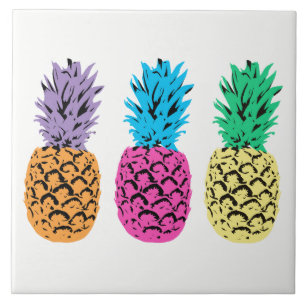 Carreau Ananas coloré illustré