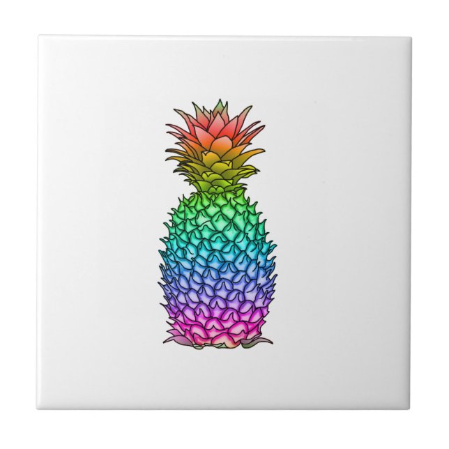 Carreau Ananas couleur arc-en-ciel (Devant)