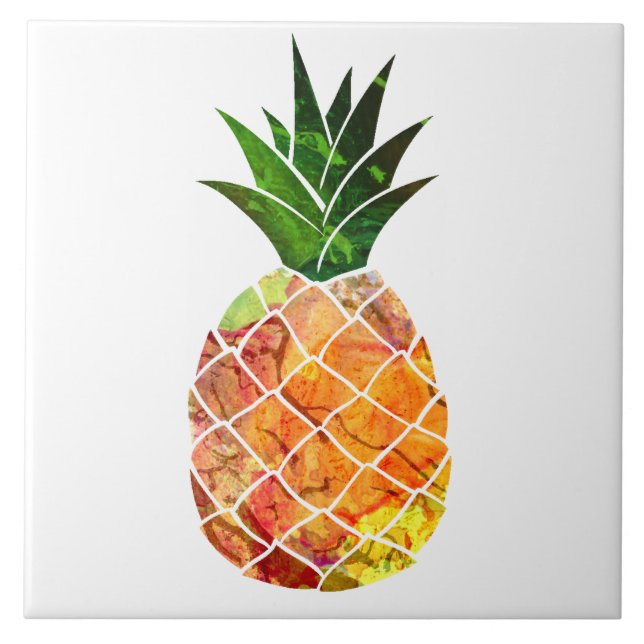 Carreau Ananas d'aquarelle (Devant)