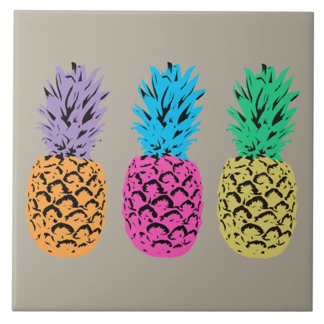 Carreau Ananas illustrés colorés (Devant)