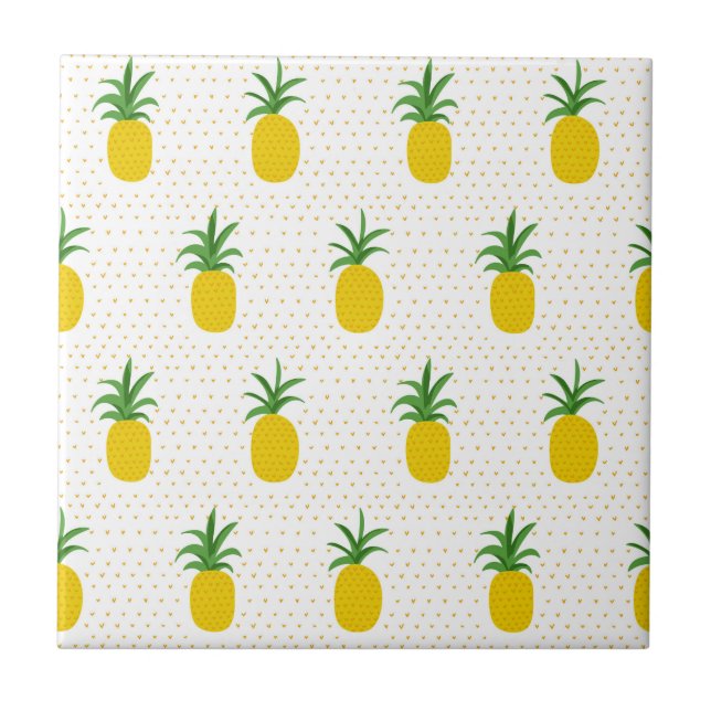 Carreau Ananas tropicaux d'or (Devant)