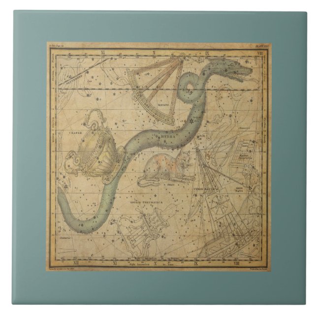 Carreau Ancien graphique en étoile de la constellation d'h (Devant)