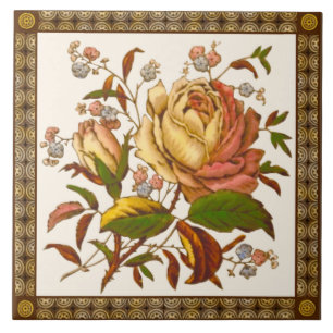 Carreau Ancien module de transfert de Rose victorien Repro