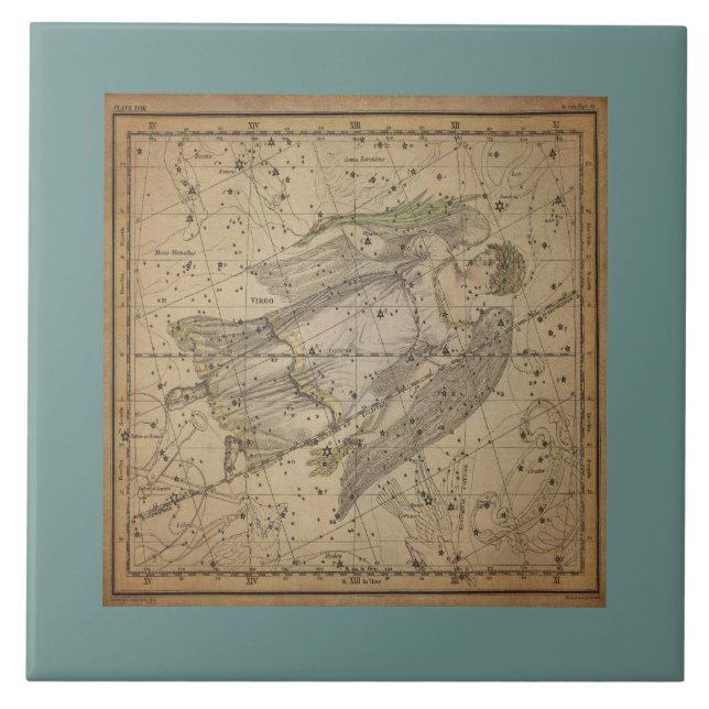 Carreau Ancienne Star Graphique de Virgo la Lune (Devant)