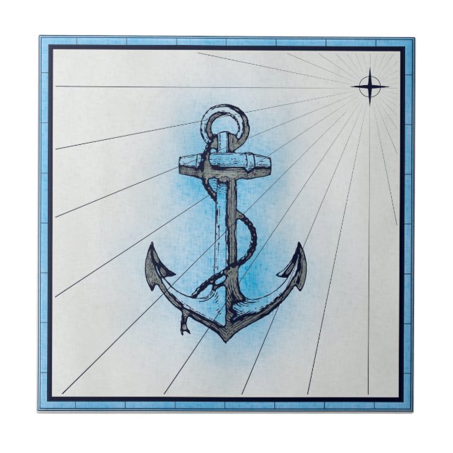 Carreau Ancre des navires nautiques vintages (Devant)