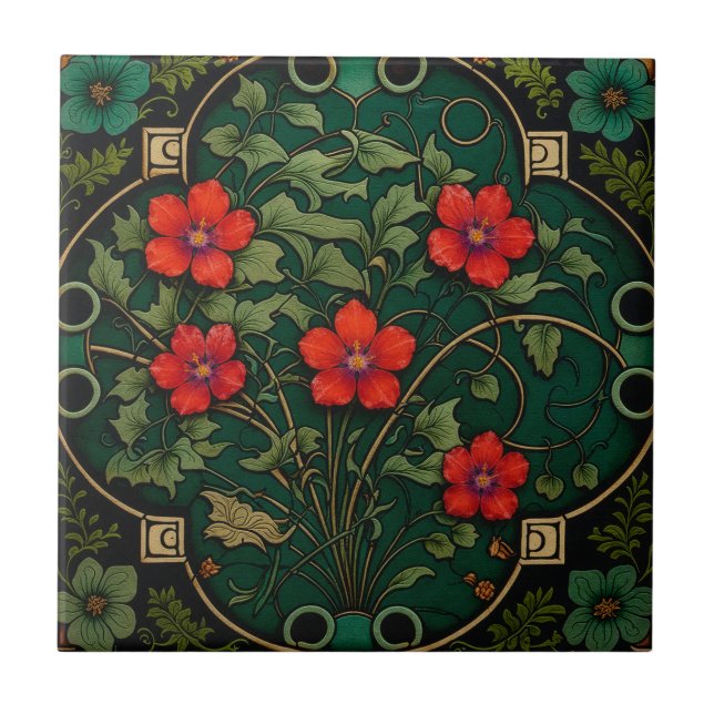 Carreau Anémone Scarlet  (Devant)