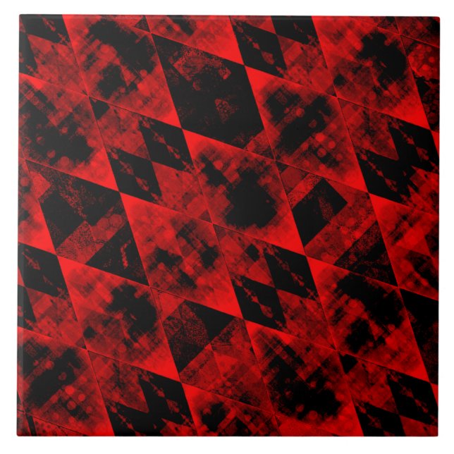 Carreau ANFREN 1 Erratique rouge et noir diamant Merveille (Devant)